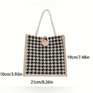 Burgundy and Beige Small Tote Bag NEW